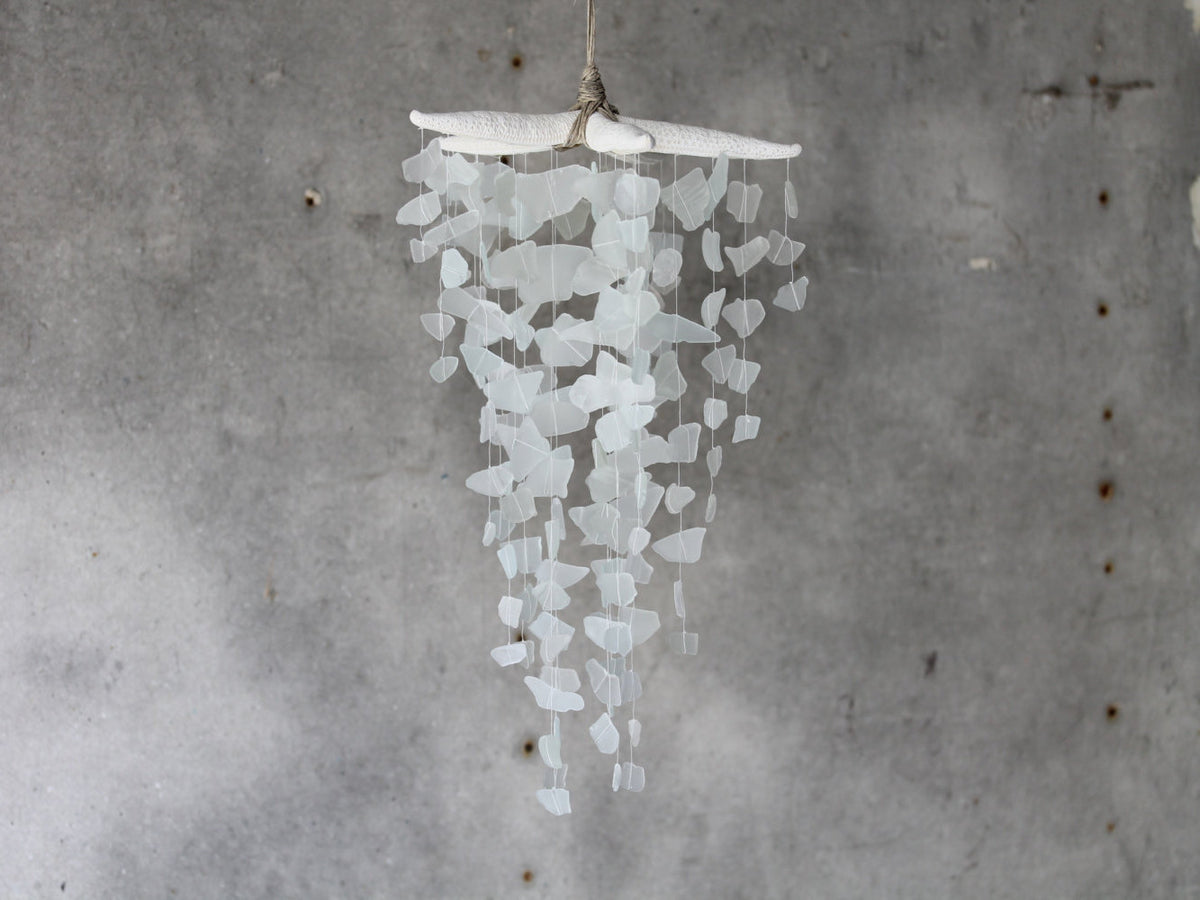Sea Glass & Starfish Mobile - Grand in White - TheRubbishRevival