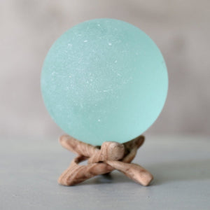 Giant Aqua Seaglass Ball With Starfish or Driftwood Stand - TheRubbishRevival
