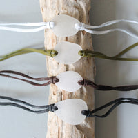 Sea Glass & Leather Wrap Bracelet - TheRubbishRevival