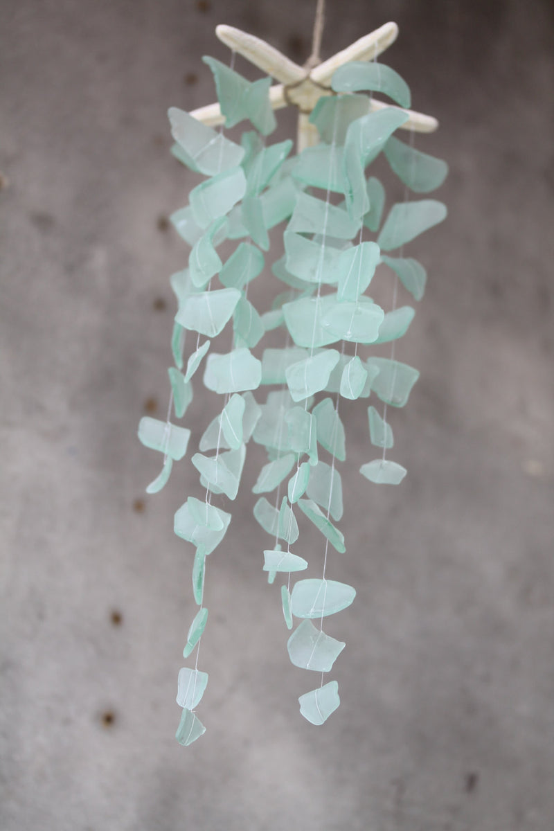 Sea Glass & Starfish Mobile - Solid Seafoam - TheRubbishRevival